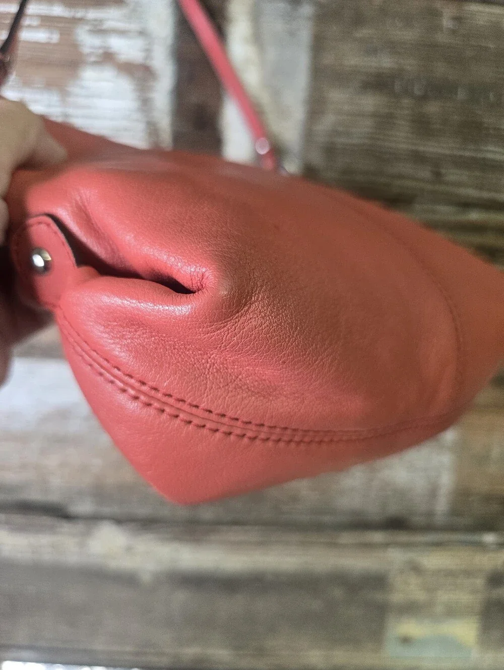 Coach Ashley Mini Coral Pink Leather Shoulder Purse - Clean Interior & COA Inclu